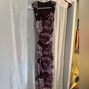 LIKE NEW Bailey 44 Purple and White Floral Midi Dress